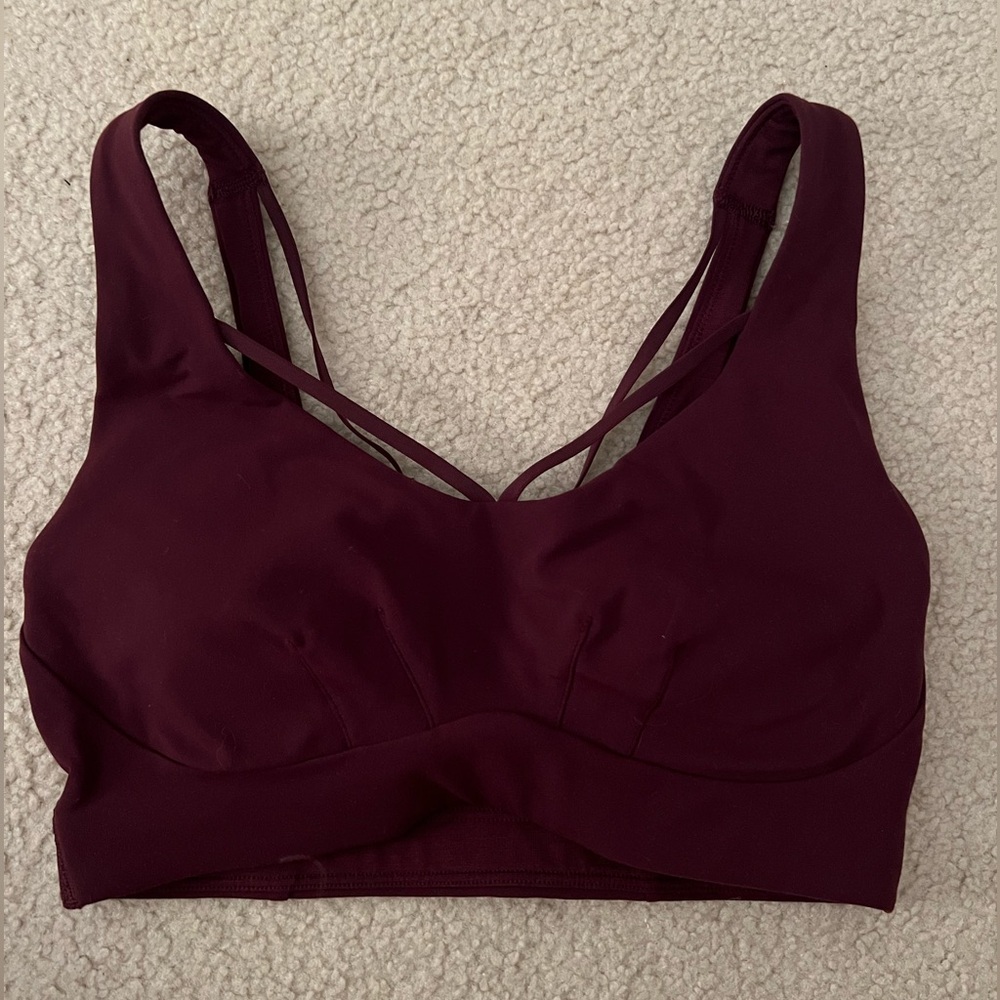 Lululemon Maroon Strappy Sports Bra Size 4